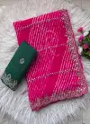 Jk 376 Soft Prism Lehriya Printed With Beads Work Saree
